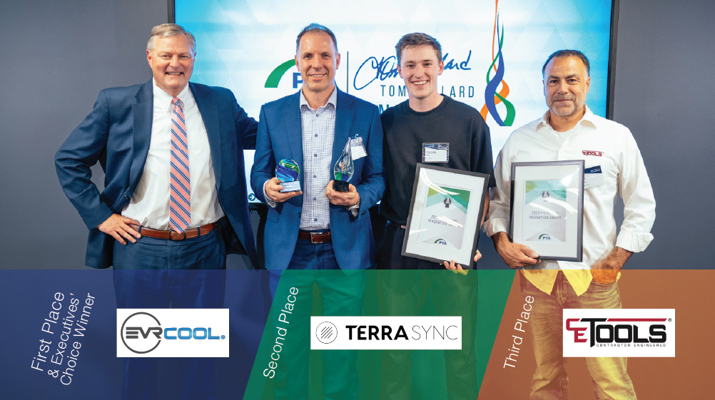 2026 Tom Ballard Innovation Awards winners EVRCOOL first place TerraSync second place CE Tools third place PYA Ballard Innovation Awards