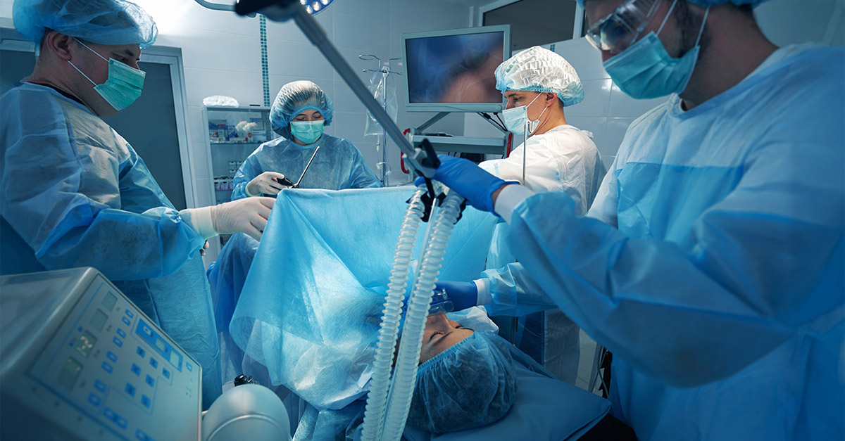 Anesthesiology team at work during surgery, representing factors health systems must assess before increasing financial support