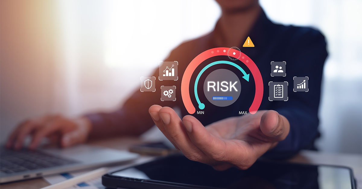 Quality Assessment Review (QAR) concept showing internal audit risk gauge, governance icons, and performance metrics representing audit quality, compliance, and risk management