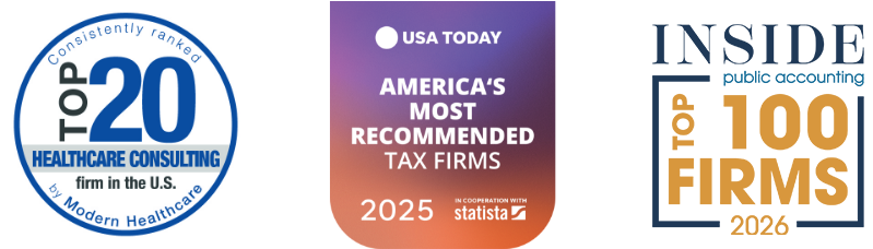 PYA Top 20 Modern Healthcare, USAToday Top Tax Firms, IPA Top 100