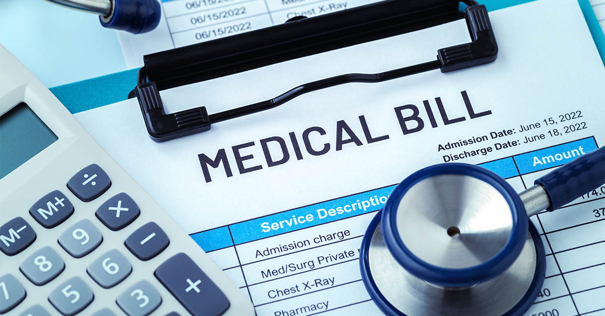 Medical bill and stethoscope representing the No Surprises Act Federal Independent Dispute Resolution process for healthcare payment disputes